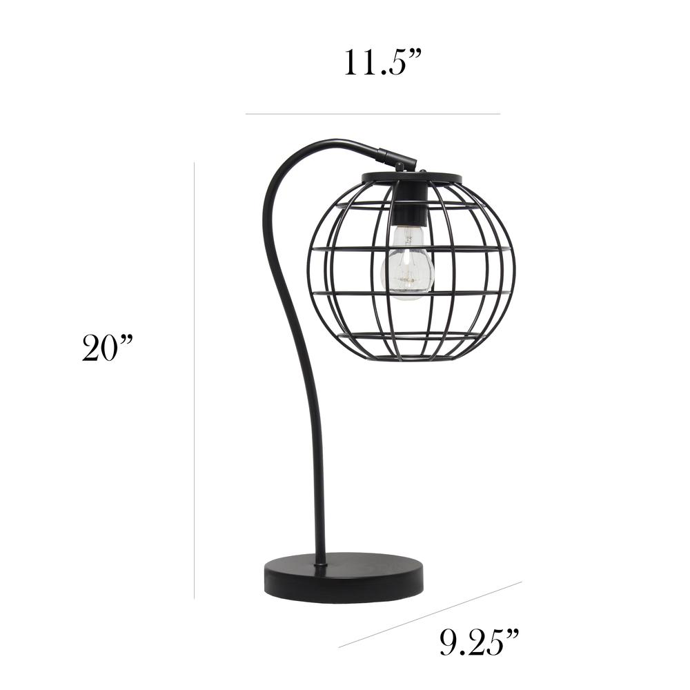 Elegant Designs Caged In Metal Table Lamp, Black. Picture 4