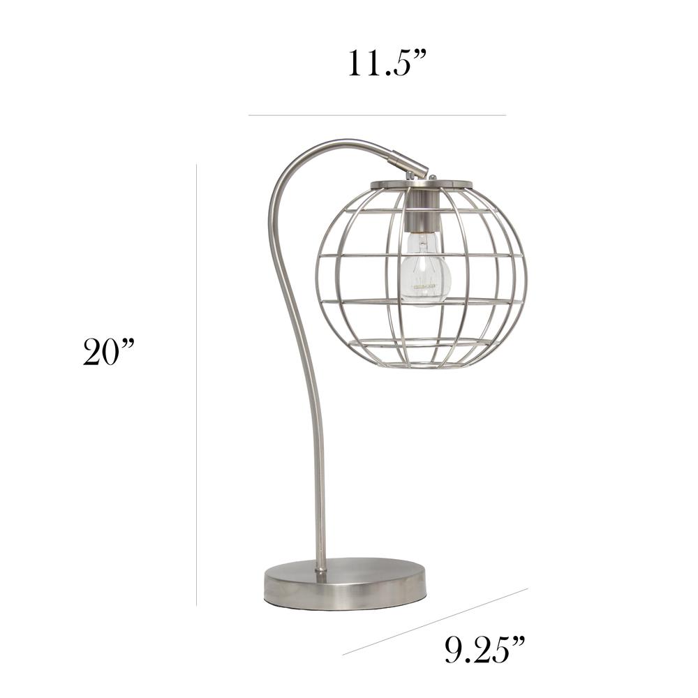 Elegant Designs Caged In Metal Table Lamp, Brushed Nickel. Picture 4