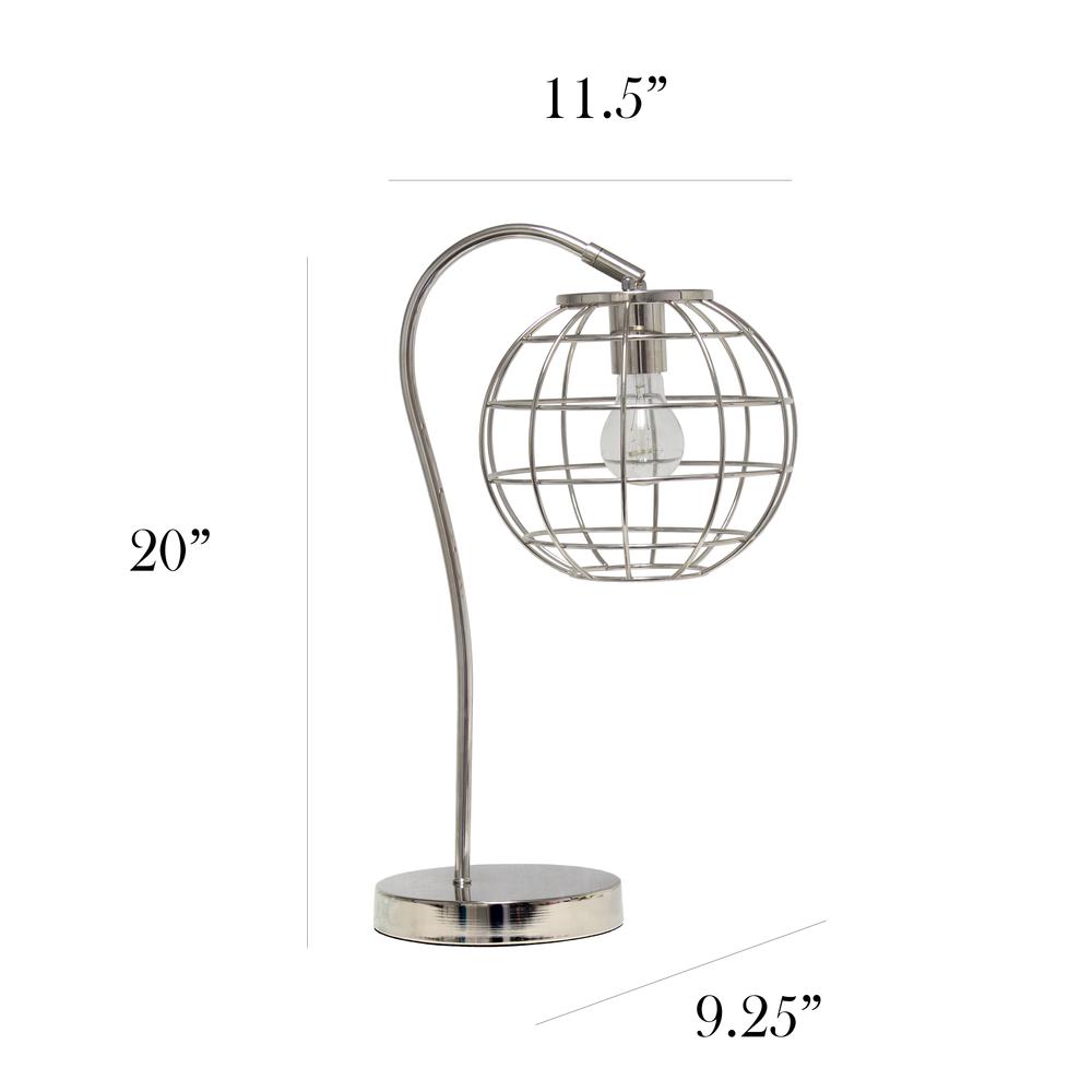 Elegant Designs Caged In Metal Table Lamp, Chrome. Picture 3