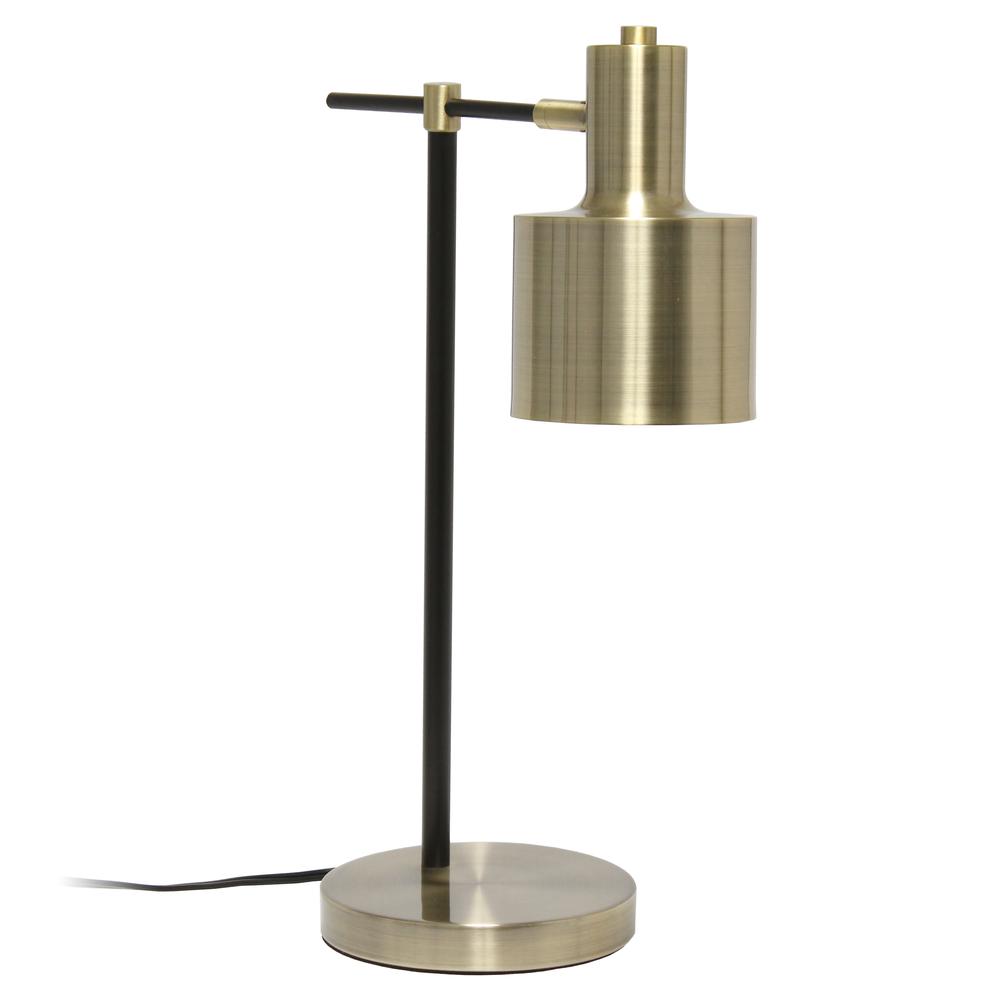 Simple Designs Metal Table Lamp, Antique Brass. Picture 2
