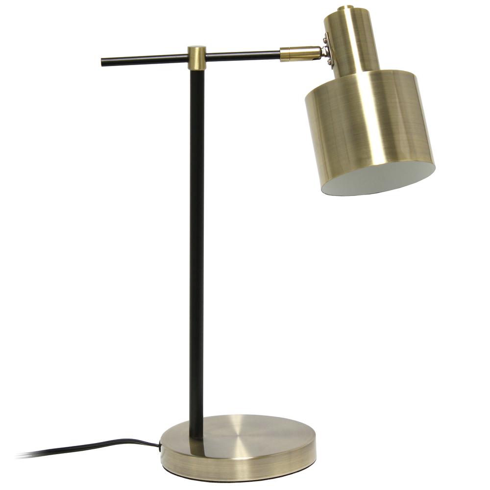 Simple Designs Metal Table Lamp, Antique Brass. Picture 9