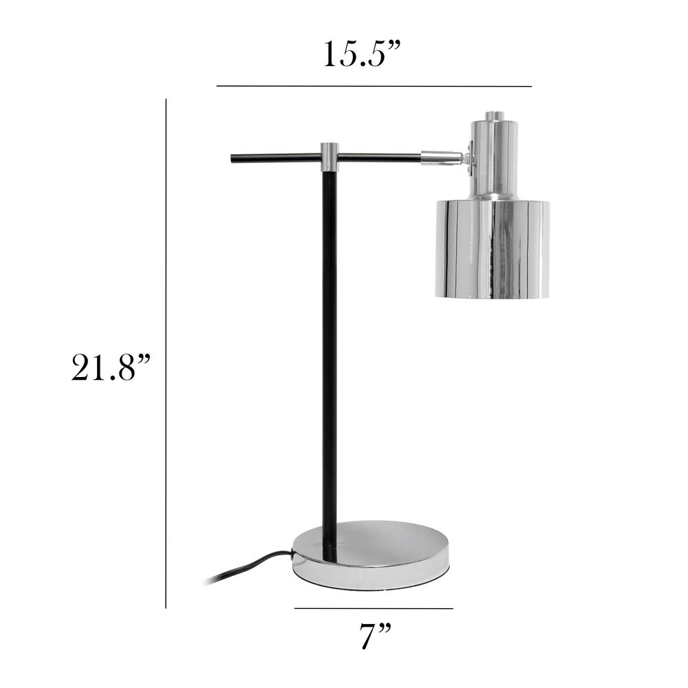 Simple Designs Metal Table Lamp, Chrome. Picture 5