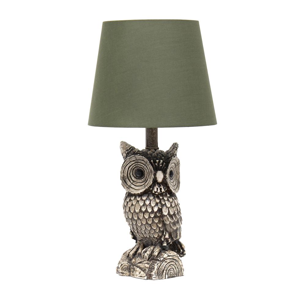 Simple Designs Woodland 19.85" Tall Contemporary Night Owl Novelty Bedside Table Desk Lamp. Picture 8