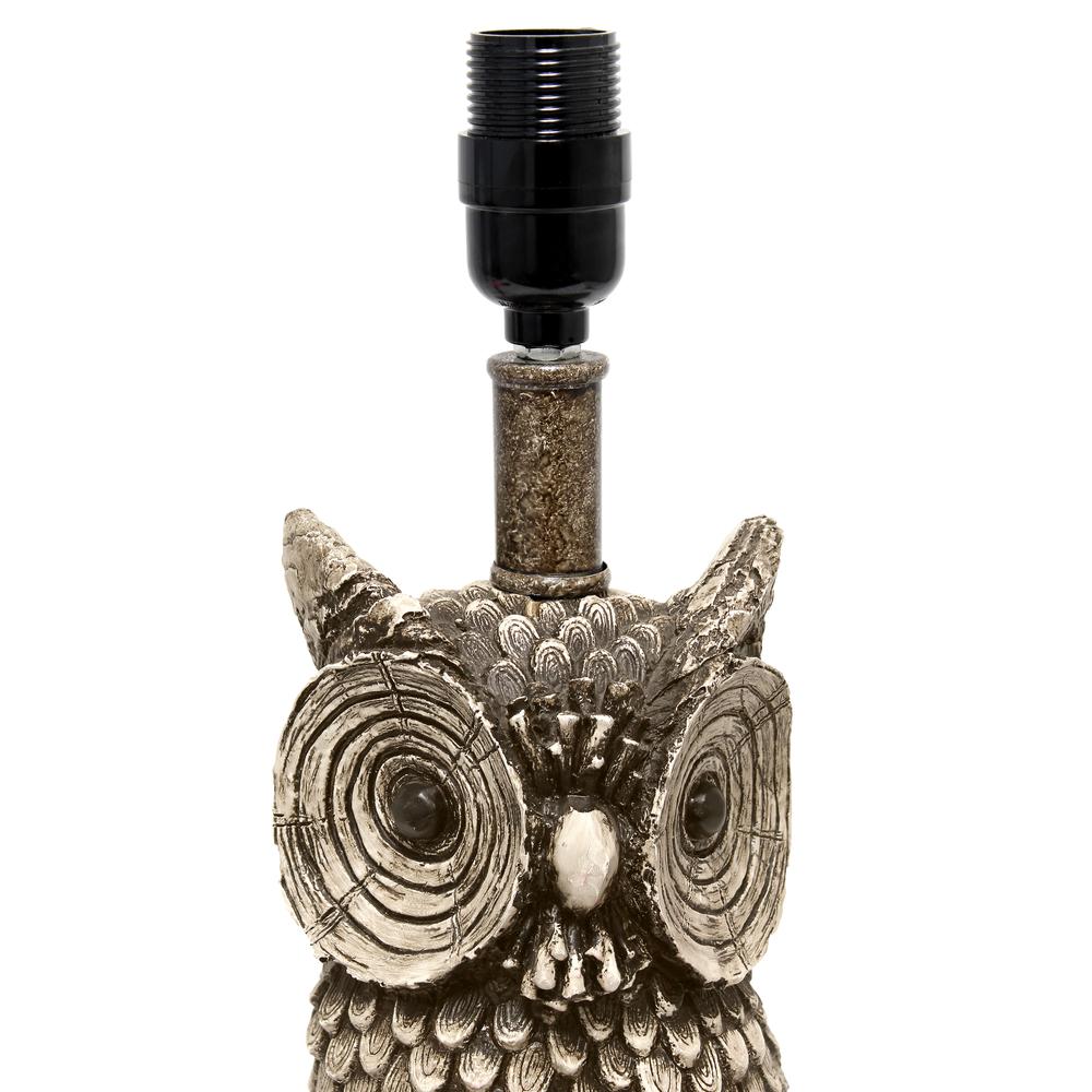 Simple Designs Woodland 19.85" Tall ContemporaryNight Owl Novelty Bedside Table Desk Lamp, White shade. Picture 10
