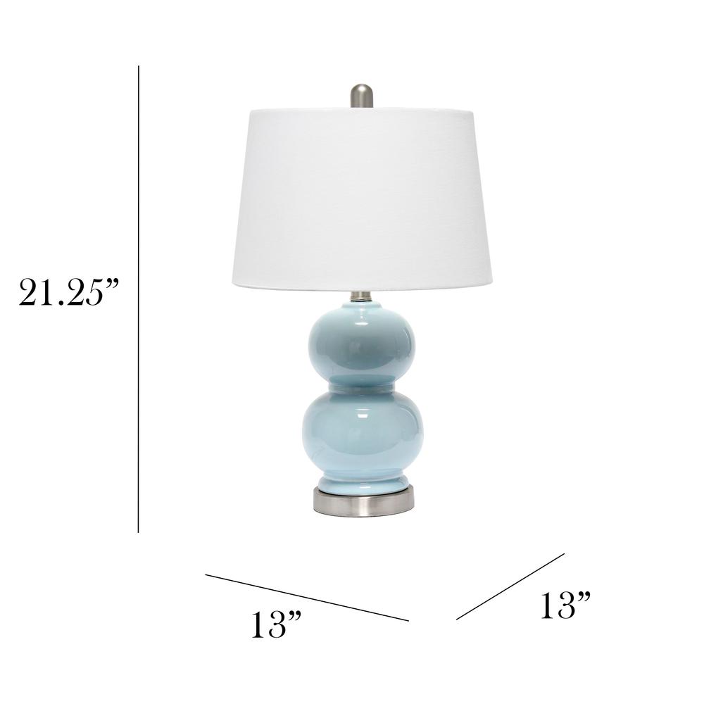 Elegant Designs Double Gourd Ceramic Lamp, Light Blue. Picture 2