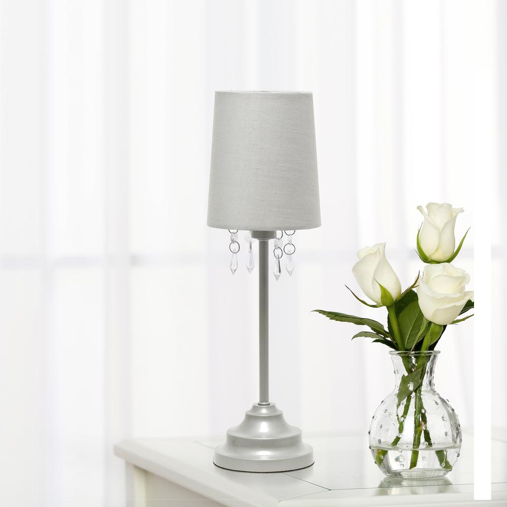 Table Lamp with Fabric Shade and Hanging Acrylic Beads. Picture 10