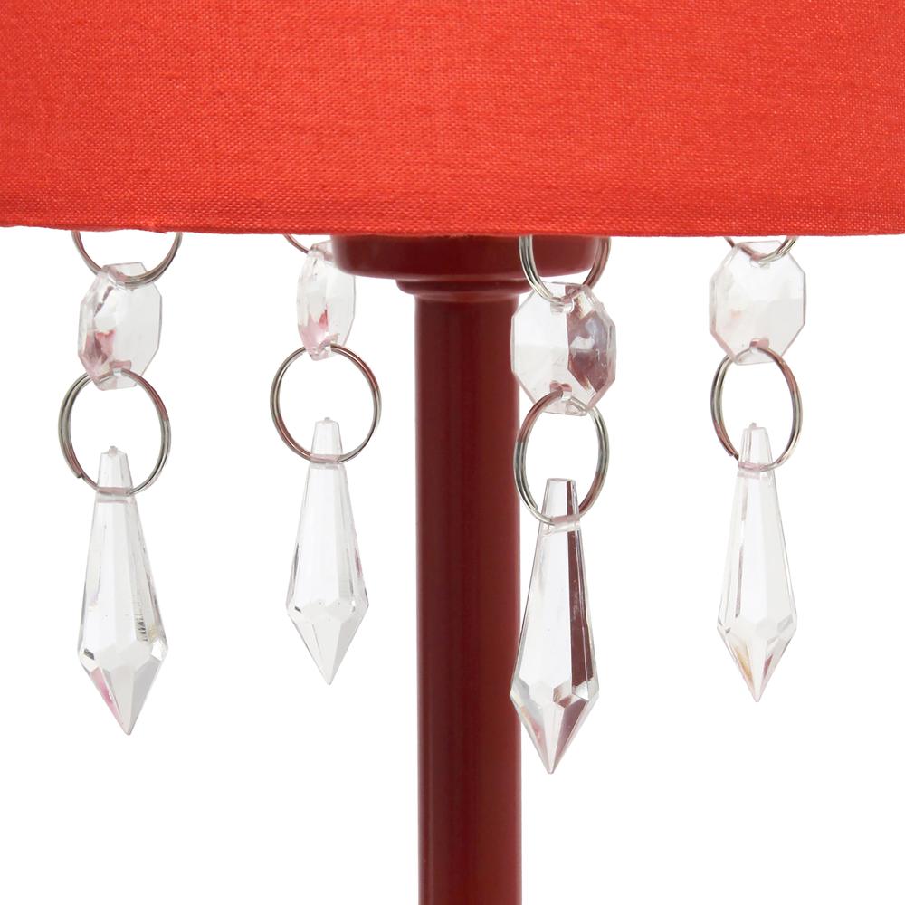 Table Lamp with Fabric Shade and Hanging Acrylic Beads. Picture 4