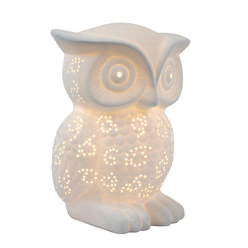 Porcelain Wise Owl Shaped Animal Light Table Lamp. Picture 1