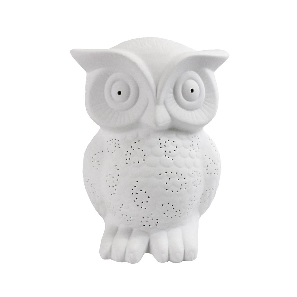 Simple Designs Porcelain Owl Shaped Table Lamp
