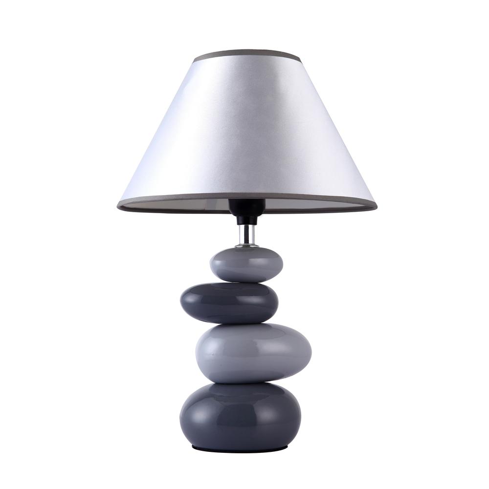 Shades of Gray Ceramic Stone Table Lamp. Picture 1