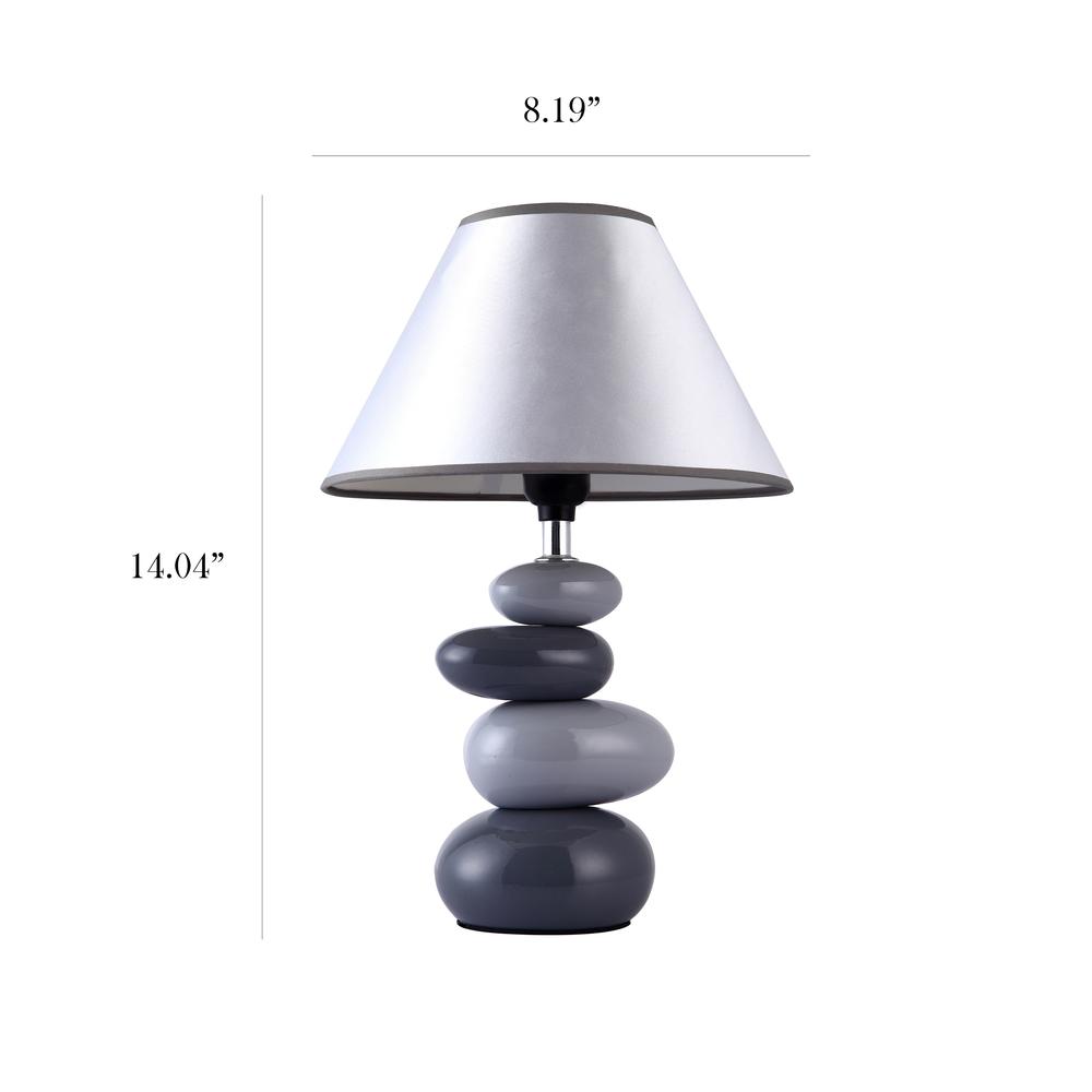 Shades of Gray Ceramic Stone Table Lamp. Picture 2