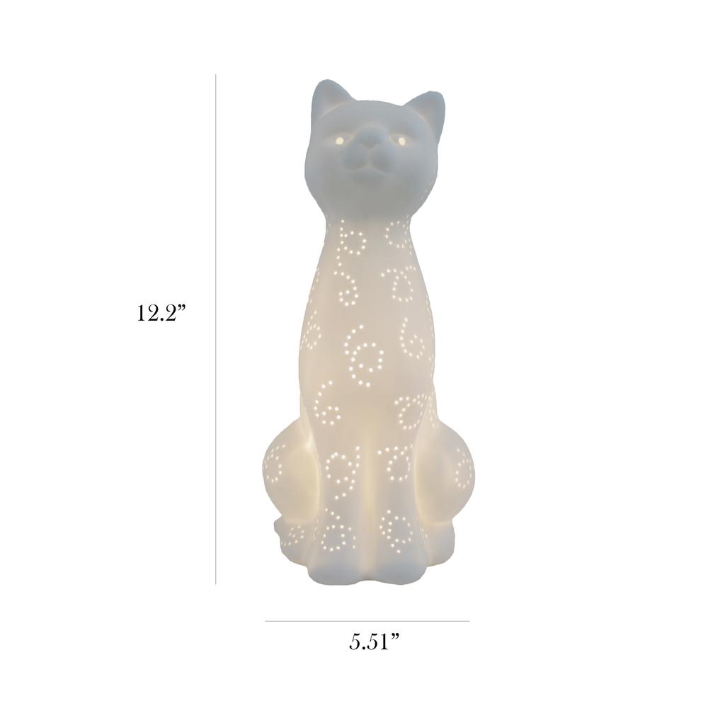 Porcelain Kitty Cat Shaped Animal Light Table Lamp. Picture 1
