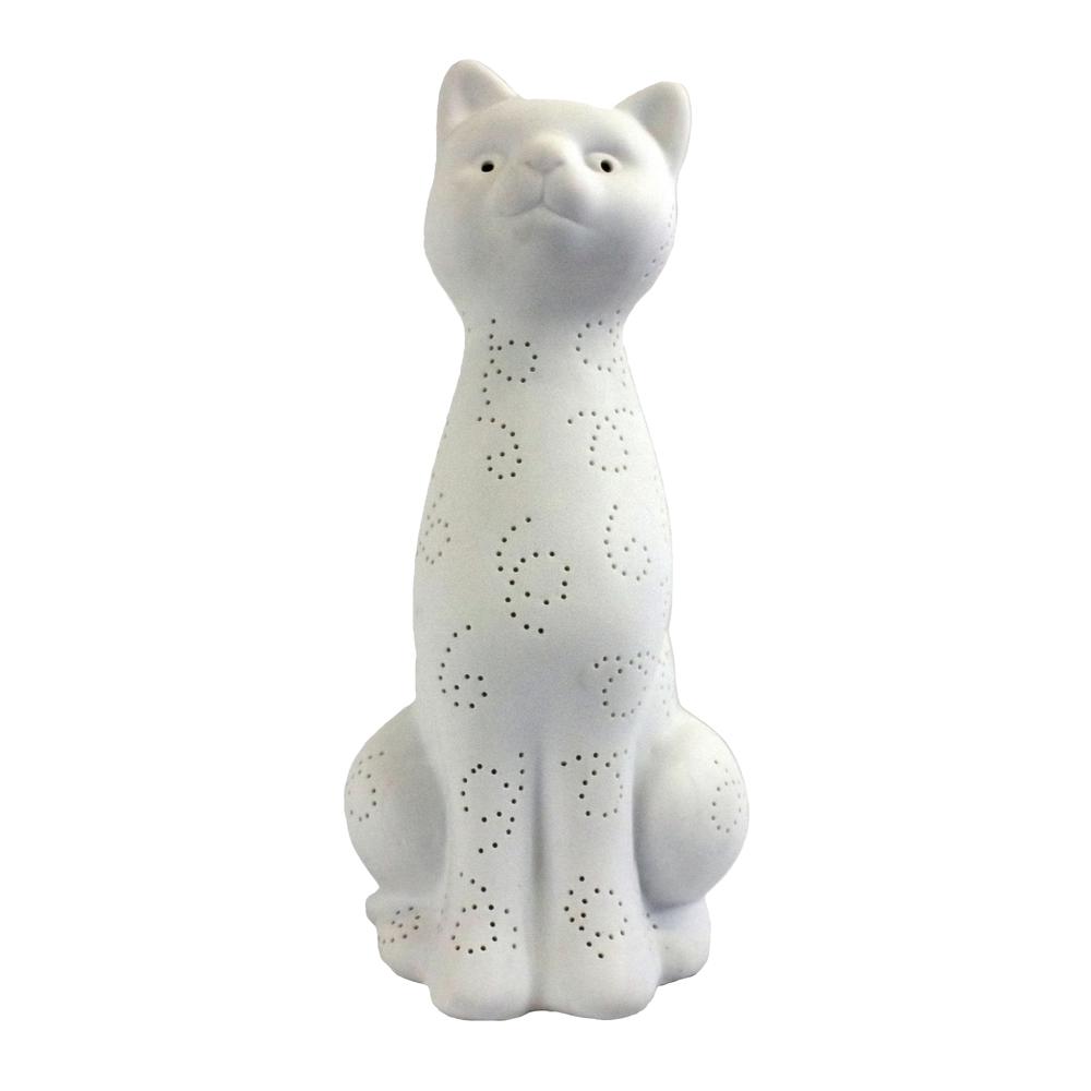 Simple Designs Porcelain Kitty Cat Shaped Table Lamp