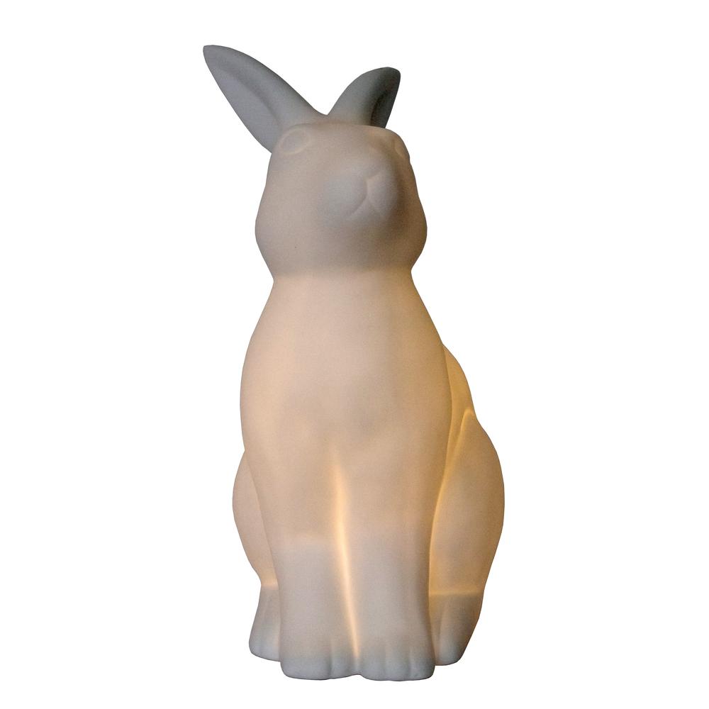 Simple Designs Porcelain Bunny Rabbit Shaped Table Lamp