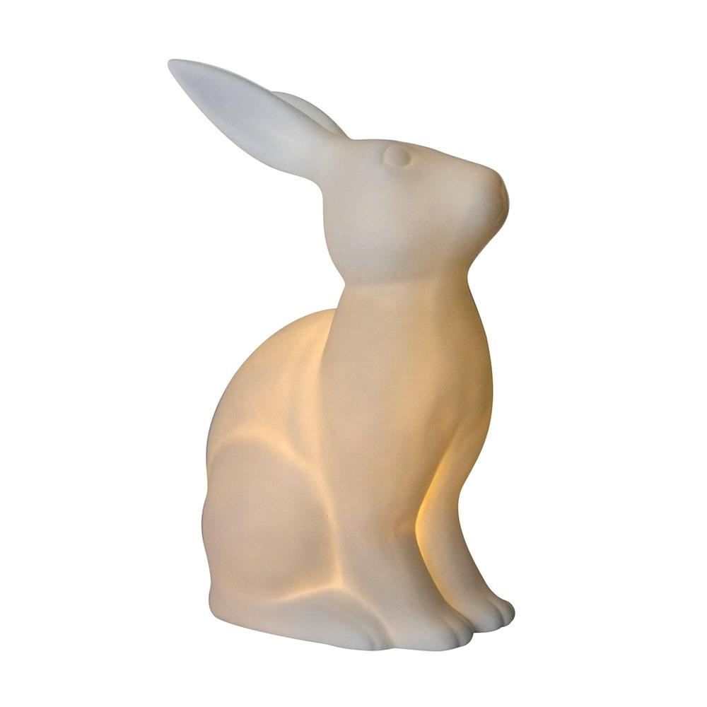 Porcelain Bunny Rabbit Shaped Animal Light Table Lamp. Picture 9