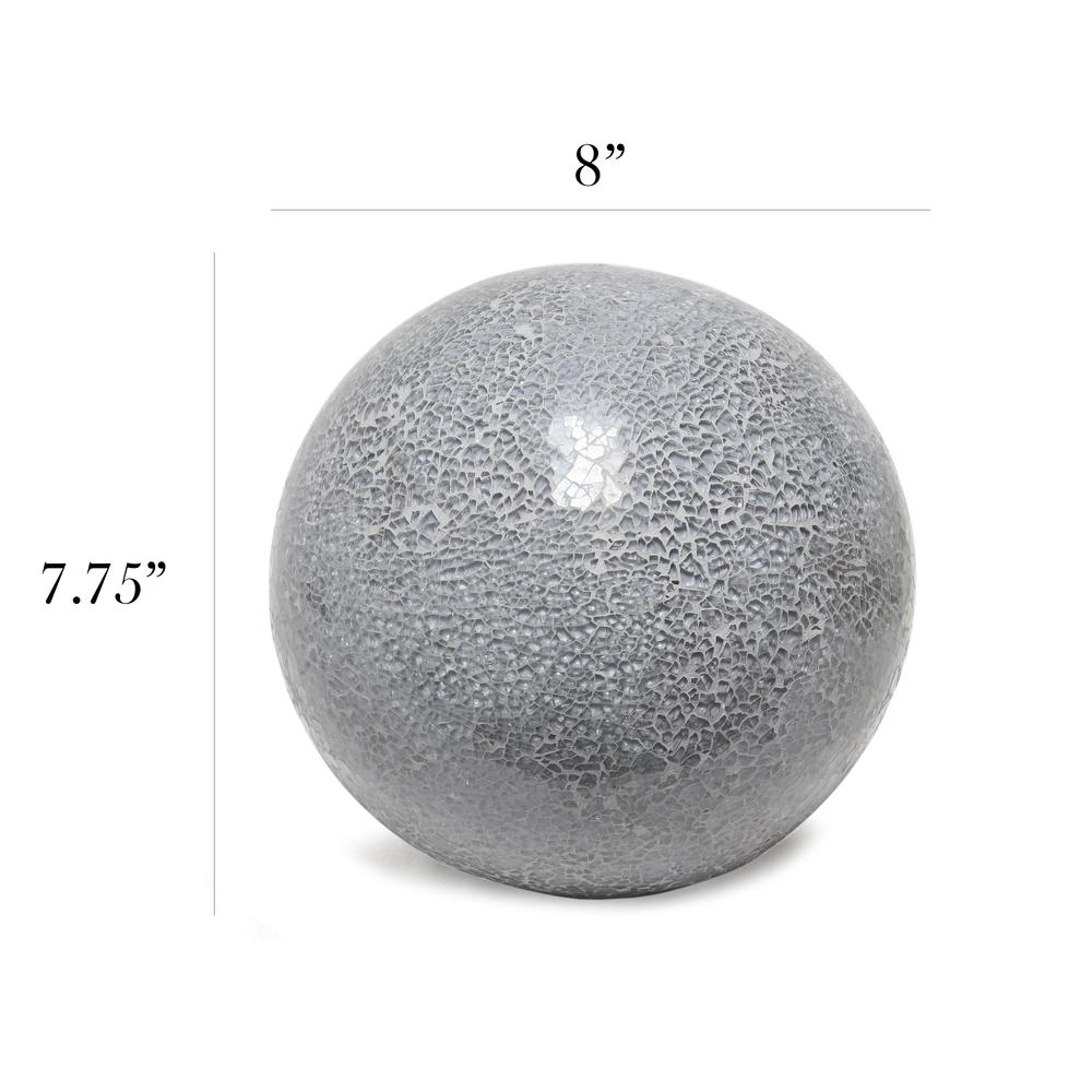 Simple Designs 1 Light Mosaic Stone Ball Table Lamp, Gray. Picture 3