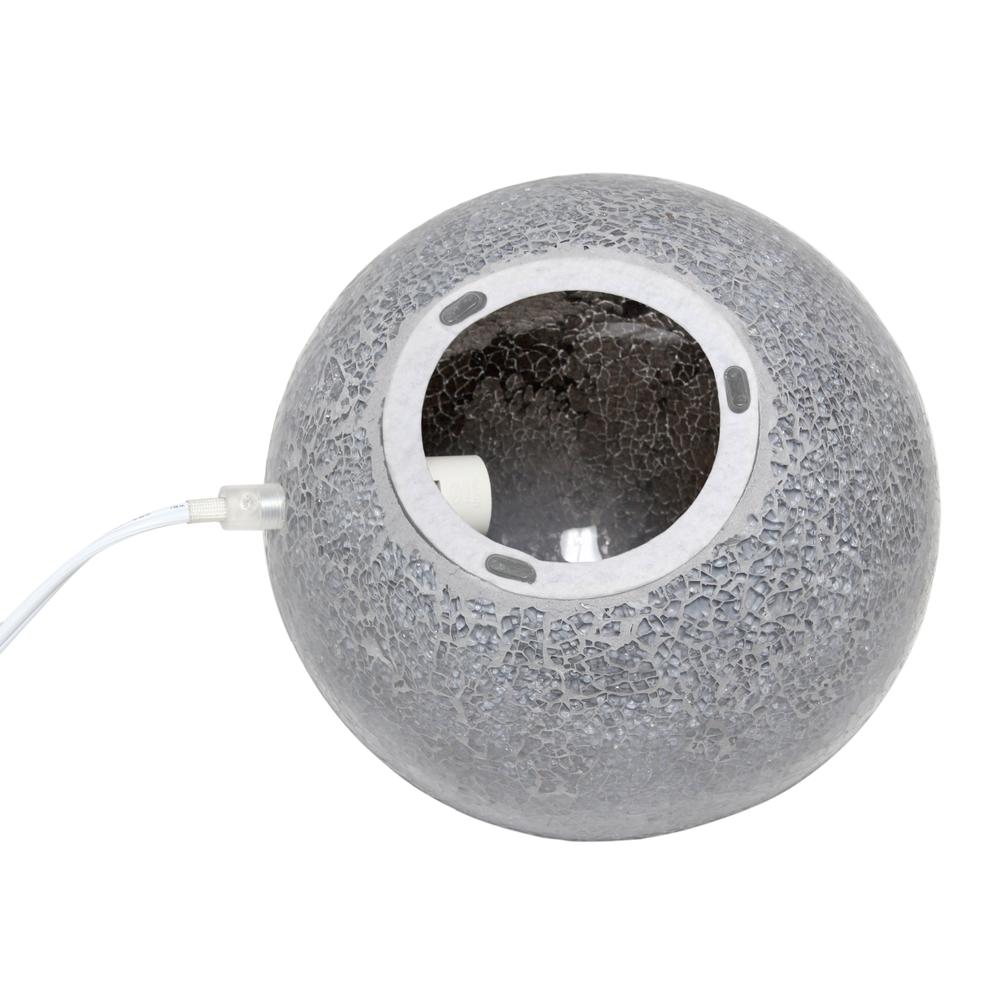 Simple Designs 1 Light Mosaic Stone Ball Table Lamp, Gray. Picture 7