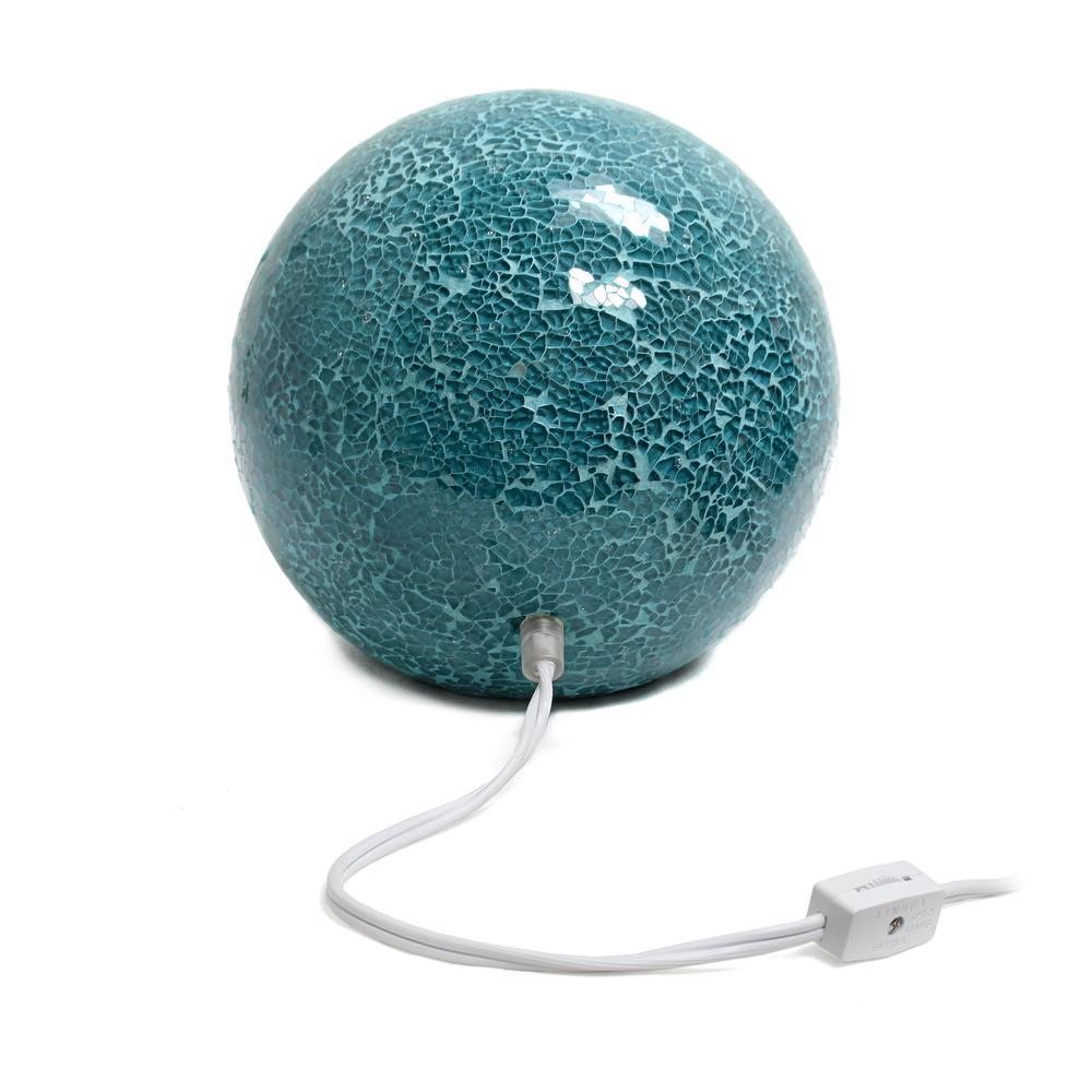 1 Light Mosaic Stone Ball Table Lamp, Teal. Picture 3