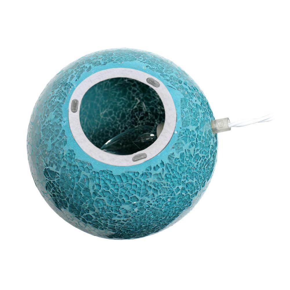 1 Light Mosaic Stone Ball Table Lamp, Teal. Picture 4
