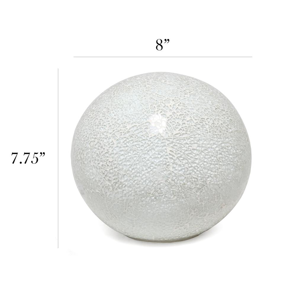 Simple Designs 1 Light Mosaic Stone Ball Table Lamp, White