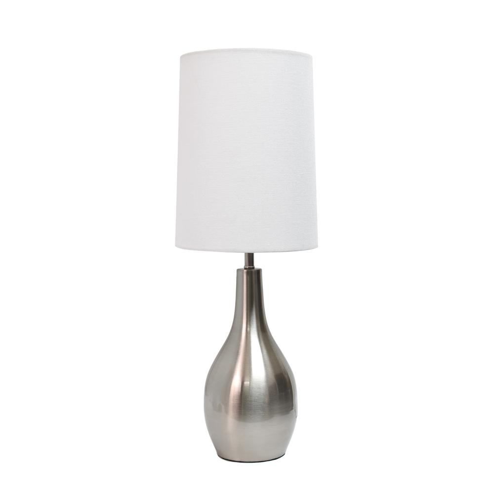 1 Light Tear Drop Table Lamp, Brushed Nickel. Picture 1