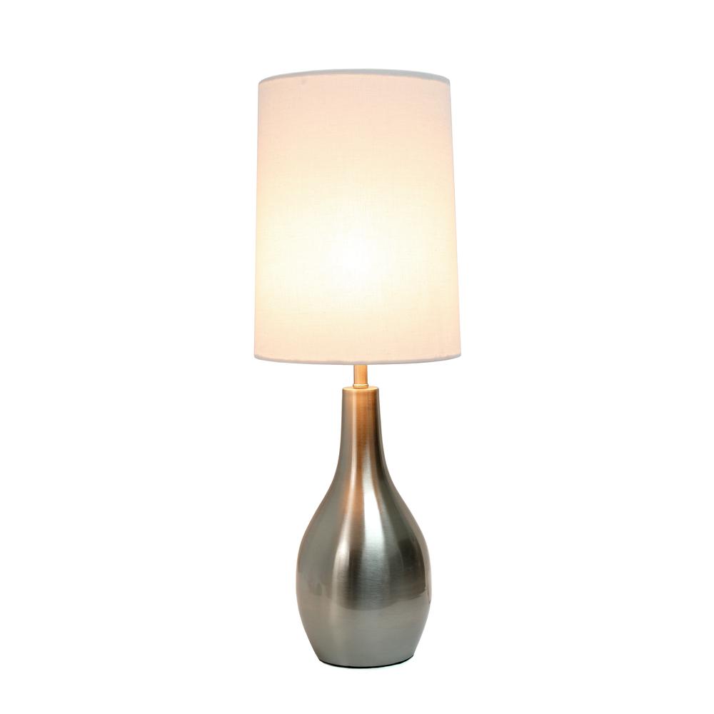 1 Light Tear Drop Table Lamp, Brushed Nickel. Picture 2