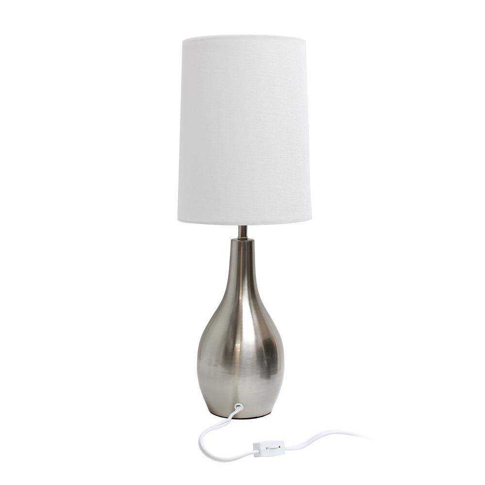 1 Light Tear Drop Table Lamp, Brushed Nickel. Picture 4