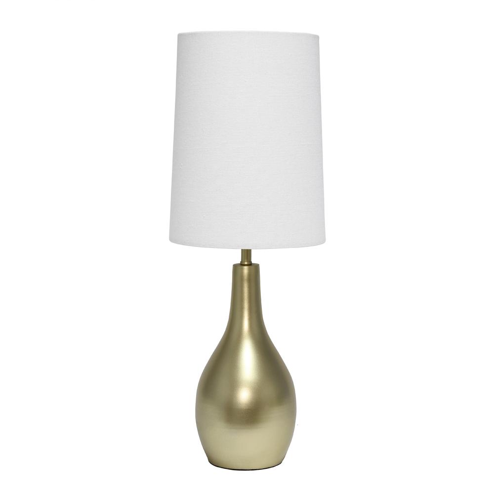 Simple Designs 1 Light Tear Drop Table Lamp, Gold