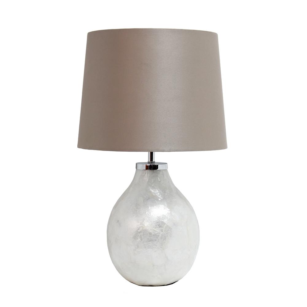 Pearl Table Lamp with Fabric Shade. Picture 1
