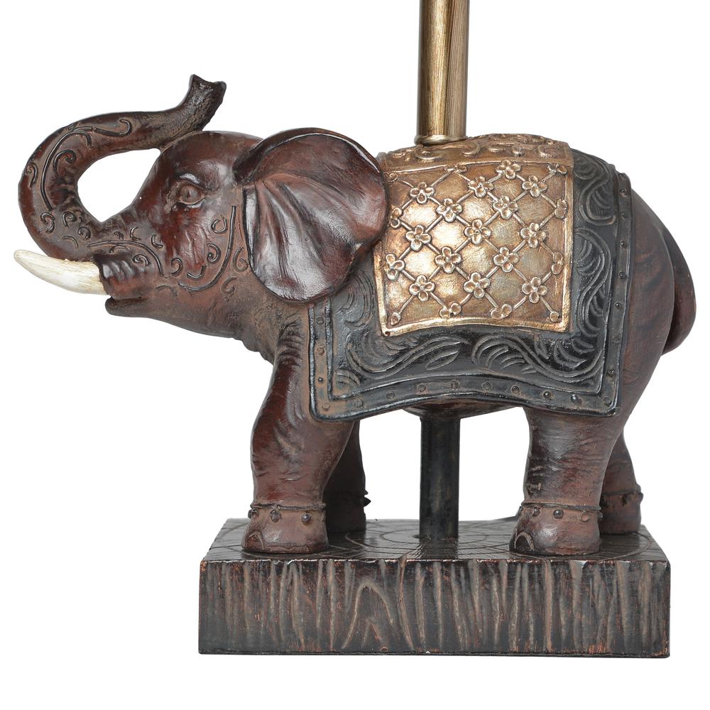 Elegant Designs Festive Elephant Table Lamp, Brown. Picture 4