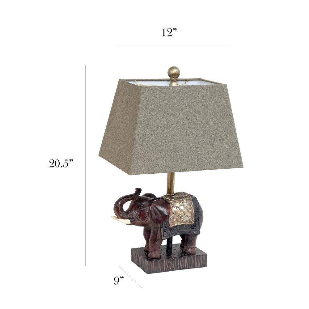 Elegant Designs Festive Elephant Table Lamp, Brown. Picture 5