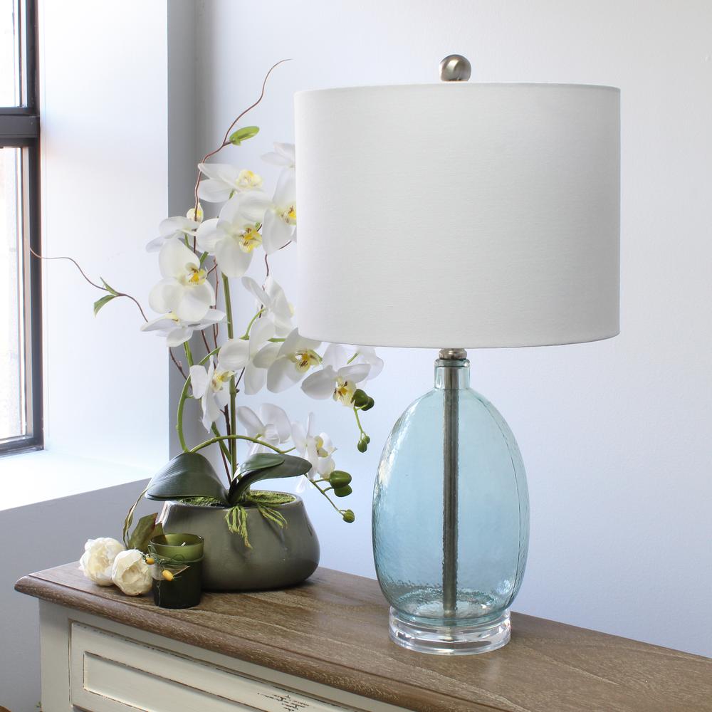 Elegant Designs Ellipse Transparent Table Lamp, Clear Blue. Picture 6