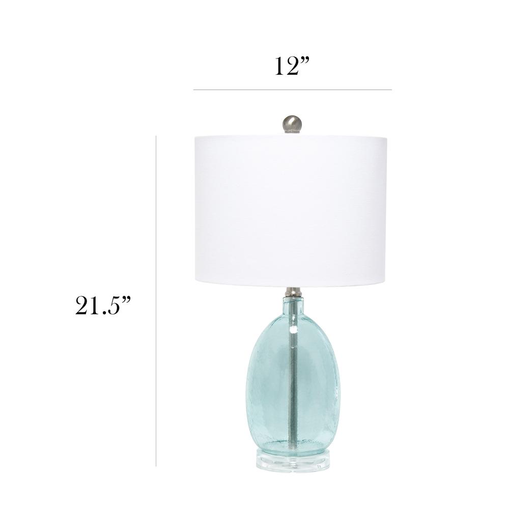 Elegant Designs Ellipse Transparent Table Lamp, Clear Blue. Picture 4