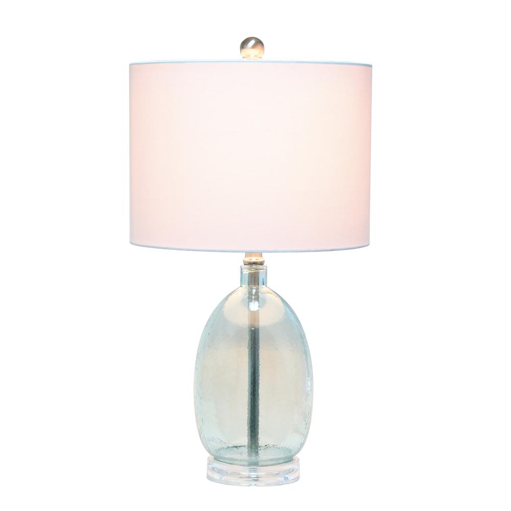 Elegant Designs Ellipse Transparent Table Lamp, Clear Blue. Picture 1