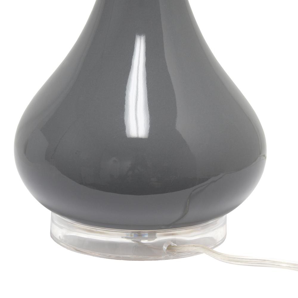 Elegant Designs Ceramic Tear Drop Shaped Table Lamp, Gray. Picture 2