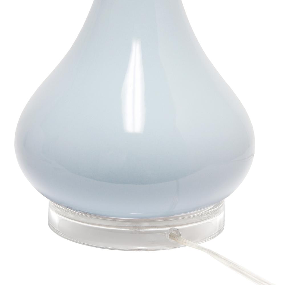 Elegant Designs Ceramic Tear Drop Shaped Table Lamp, Light Blue. Picture 2