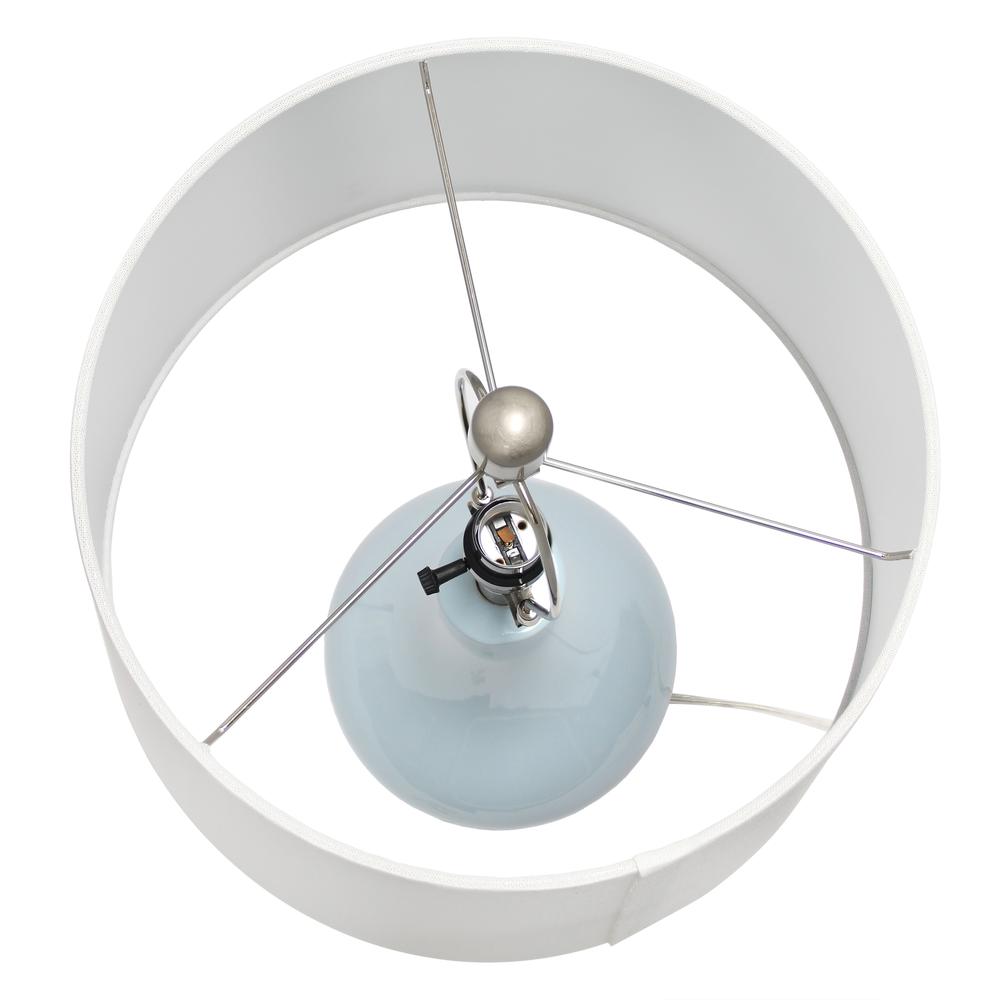 Elegant Designs Ceramic Tear Drop Shaped Table Lamp, Light Blue. Picture 9