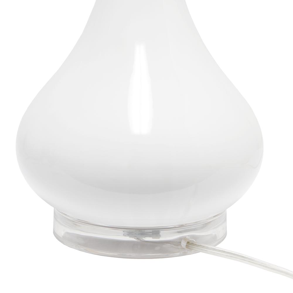 Elegant Designs Ceramic Tear Drop Shaped Table Lamp, White. Picture 2