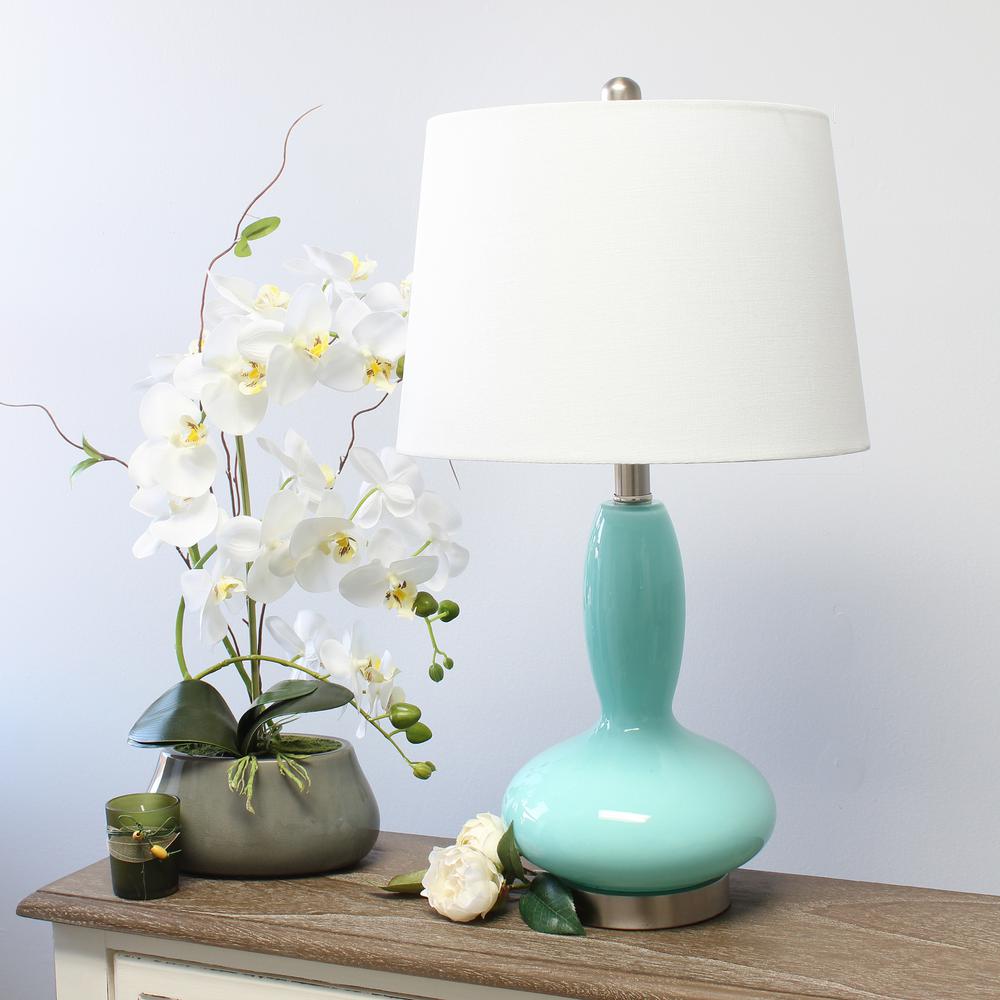 Elegant Designs Contemporary Curved Glass Table Lamp, Seafoam. Picture 4
