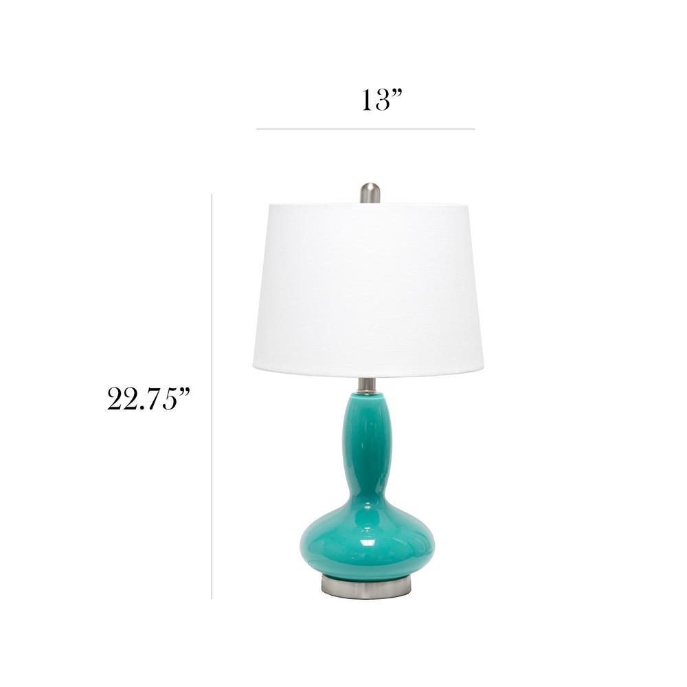 Elegant Designs Contemporary Curved Glass Table Lamp, Teal. Picture 5