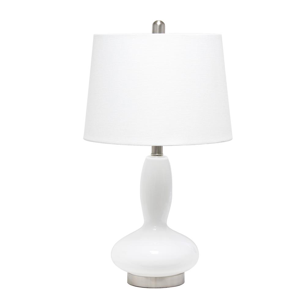 Elegant Designs Contemporary Curved Glass Table Lamp, White. Picture 7