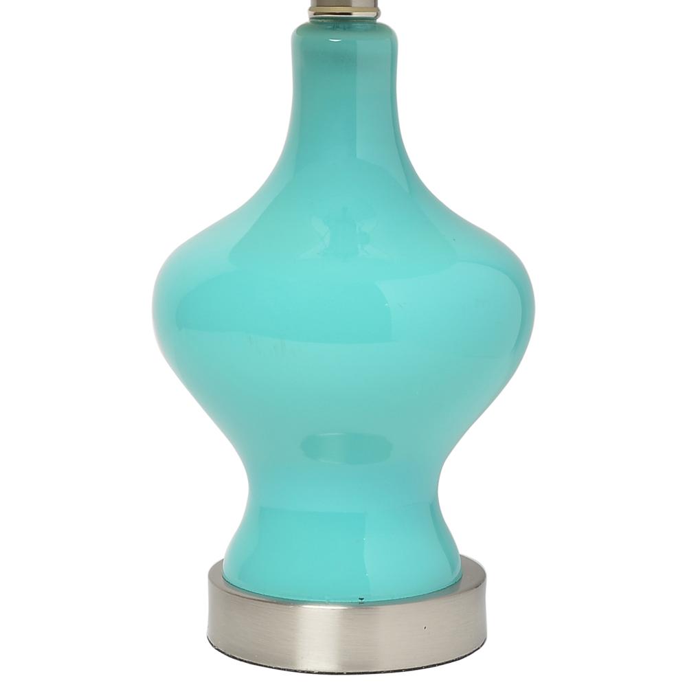 Elegant Designs Glass Gourd Shaped Table Lamp, Teal. Picture 4