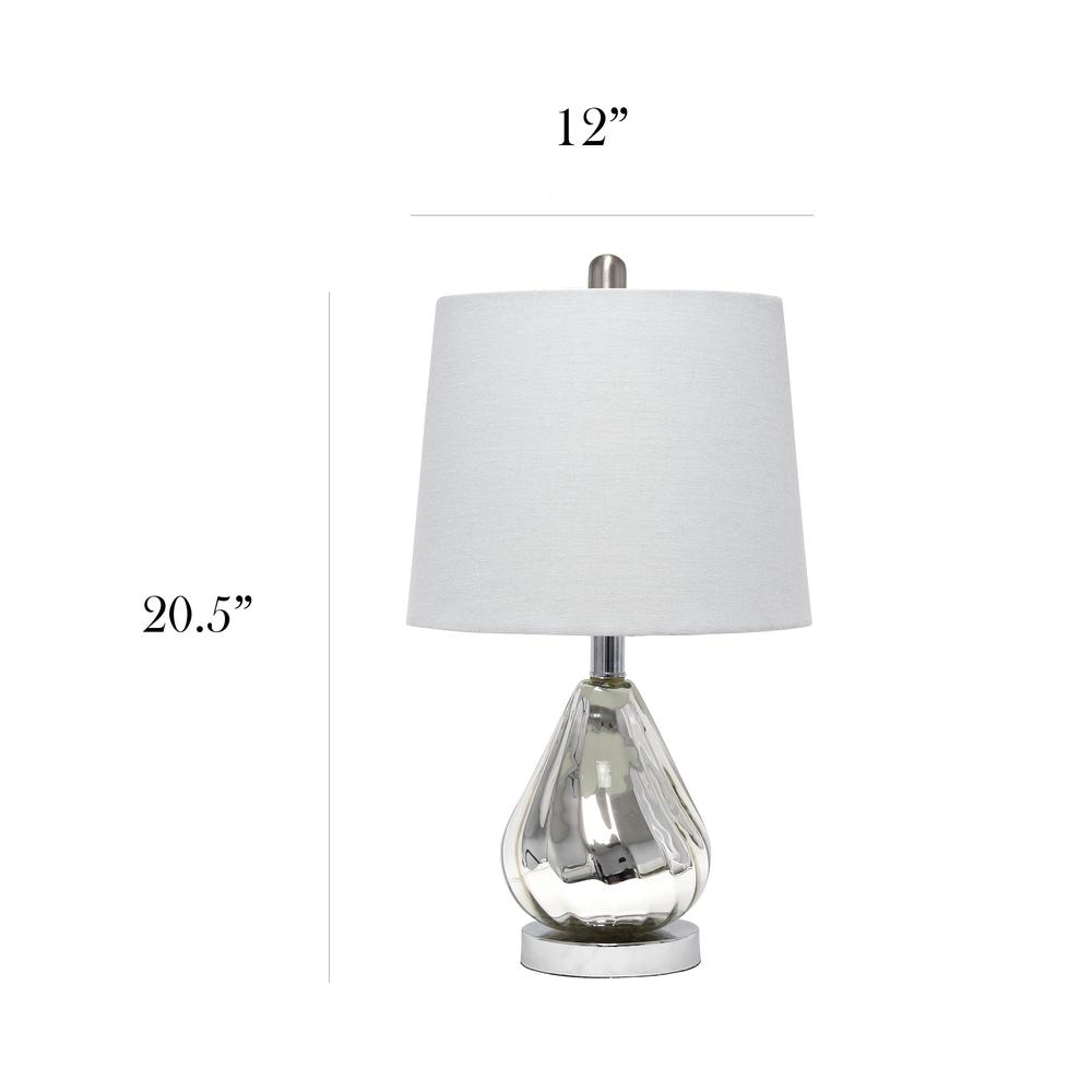 Elegant Designs Chrome Ripple Table Lamp with Grey Shade. Picture 4