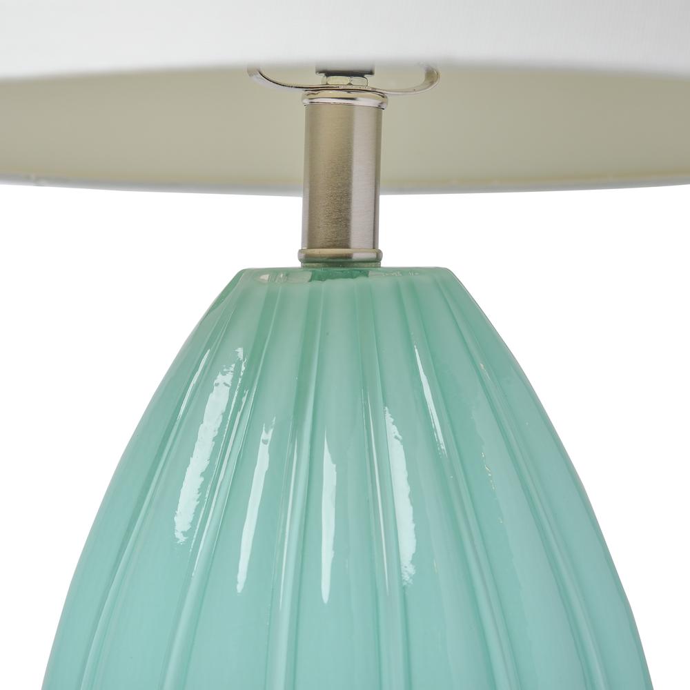 Elegant Designs Creased Table Lamp with Fabric Shade, Seafoam. Picture 4