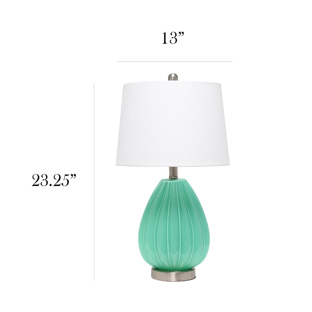 Elegant Designs Creased Table Lamp with Fabric Shade, Seafoam. Picture 5
