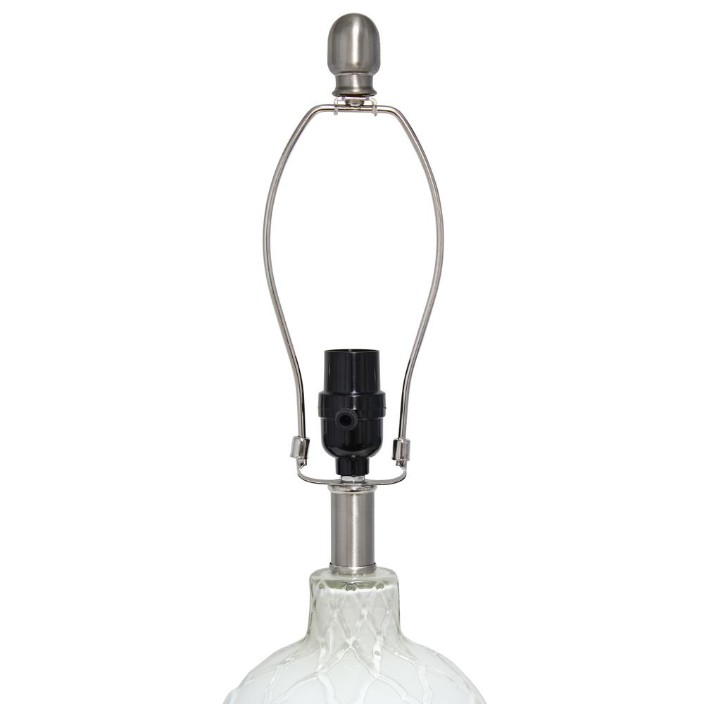 Elegant Designs White and Brushed Nickel Glass Table Lamp. Picture 8
