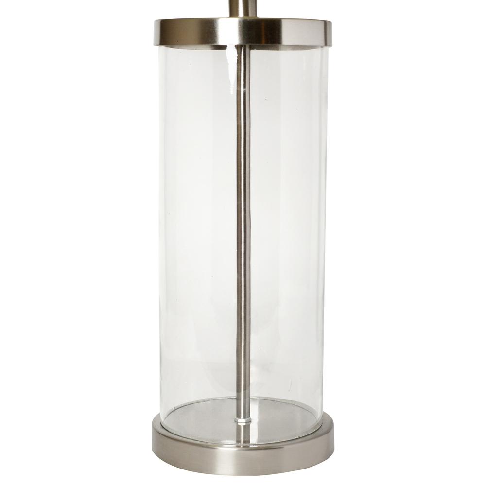 Elegant Designs Enclosed Glass Table Lamp, Brushed Nickel. Picture 3