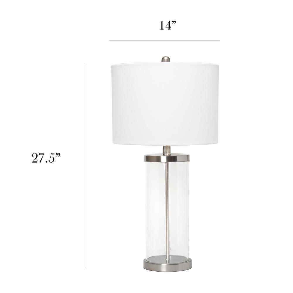 Elegant Designs Enclosed Glass Table Lamp, Brushed Nickel. Picture 4