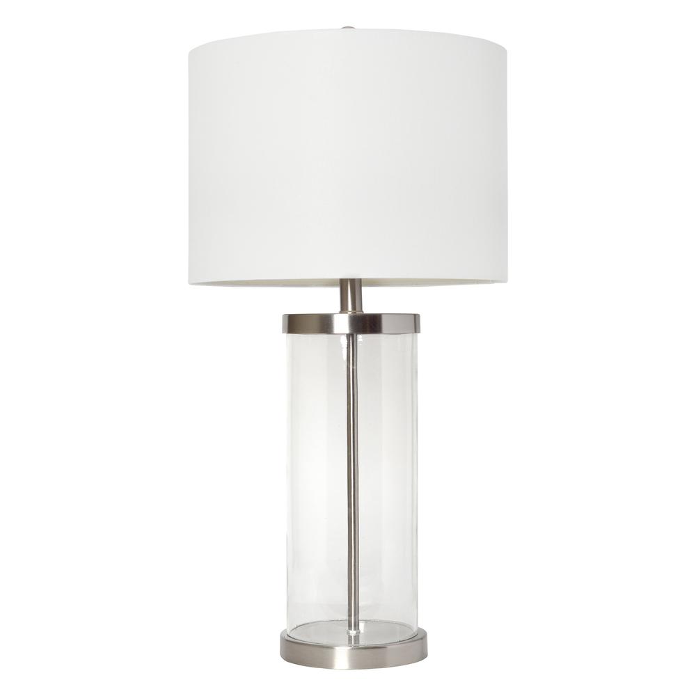 Elegant Designs Enclosed Glass Table Lamp, Brushed Nickel. Picture 6