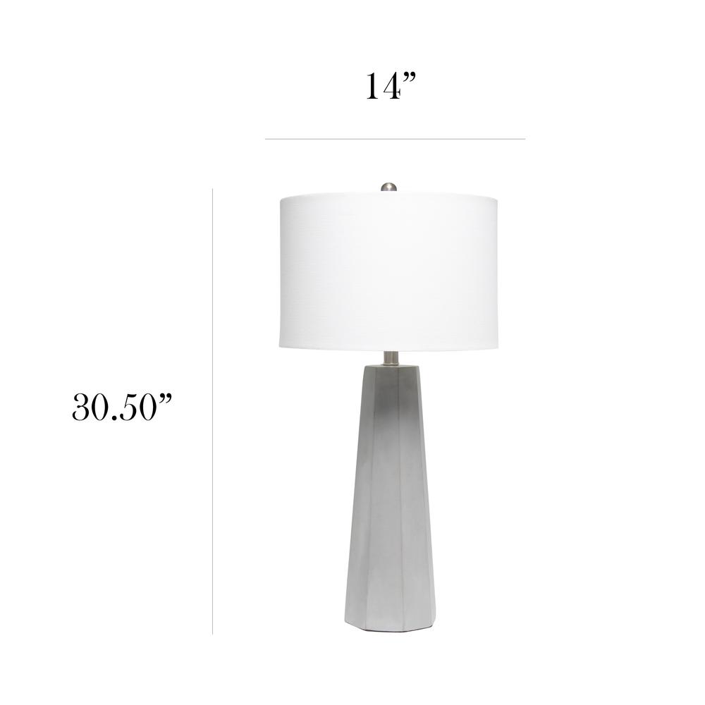 Elegant Designs Concrete Table Lamp with Fabric Shade. Picture 5